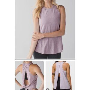 Lululemon tie back tank top M Lilac Open Back Purple A001242